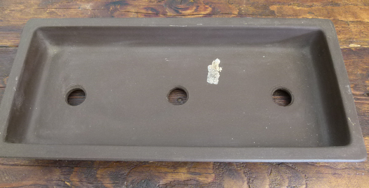 Japanese Unglazed Shallow Rectangular Bonsai Pot 15"- Used