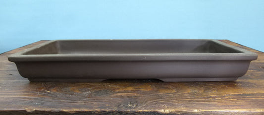 Japanese Unglazed Shallow Rectangular Bonsai Pot 16"- Used