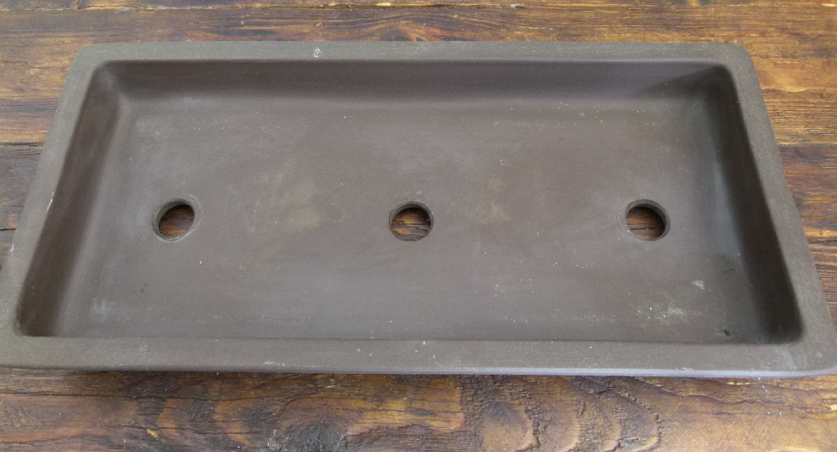 Japanese Unglazed Shallow Rectangular Bonsai Pot 16"- Used