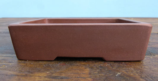 Exhibition Quality Rectangular Unglazed Bonsai Pot - 5"