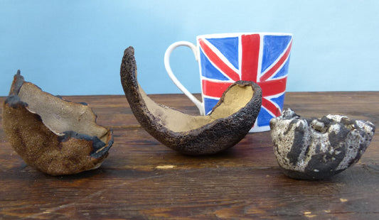 Informal Unglazed Bonsai Accent Pots x 3 - Used