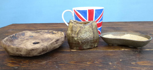 Informal Glazed Bonsai Accent Pots x 3 - Used