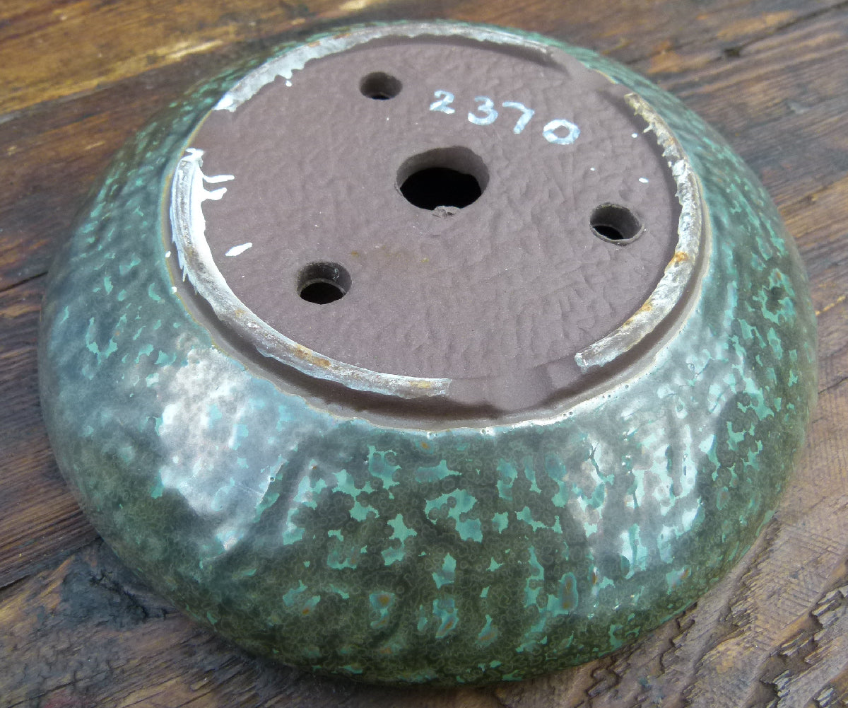 Japanese Green Glazed Round Bonsai Pot - Clearance