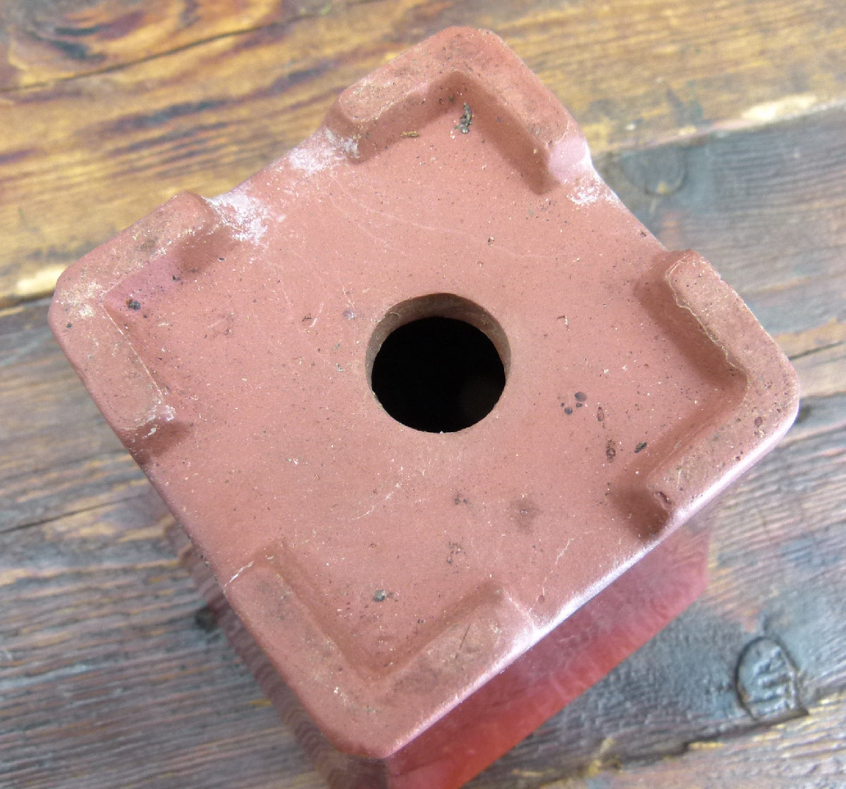 Japanese Deep Square Glazed Bonsai Pot - 4" - USED