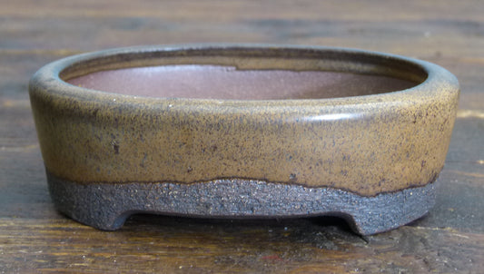 Oval Glazed Shohin Bonsai Pot by Walsall Studios - Used