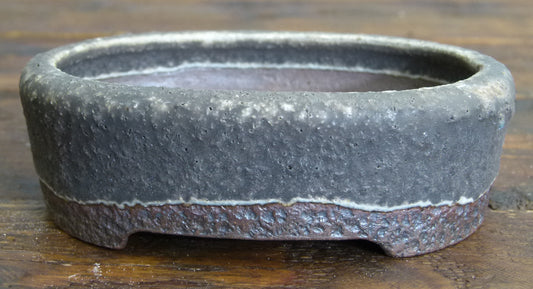 Oval Glazed Shohin Bonsai Pot by Walsall Studios - Used