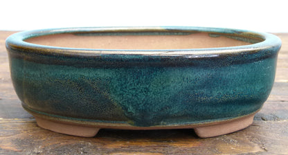 Oval Glazed Bonsai Pot 8" - Used