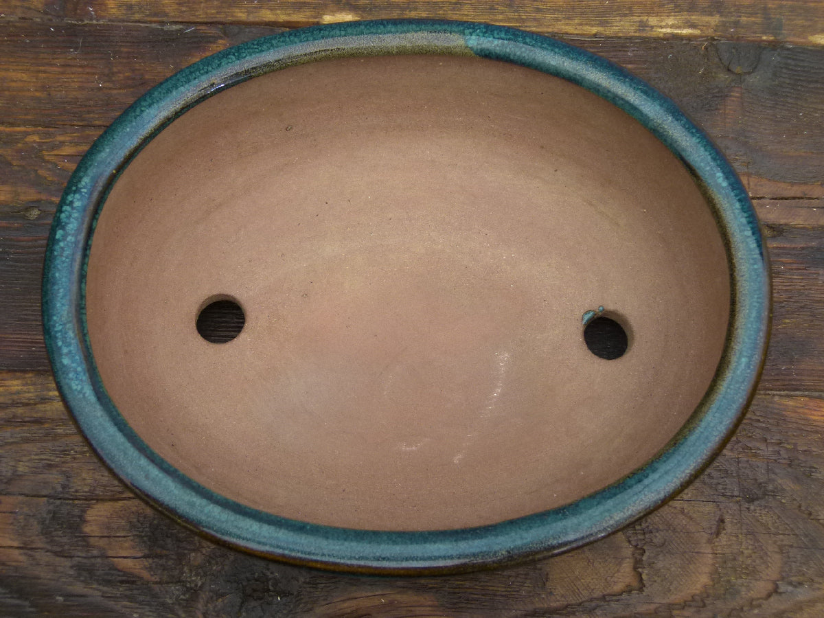 Oval Glazed Bonsai Pot 8" - Used