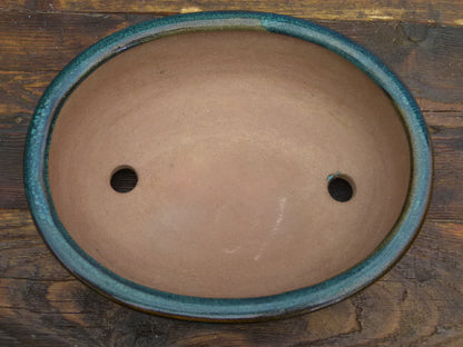 Oval Glazed Bonsai Pot 8" - Used