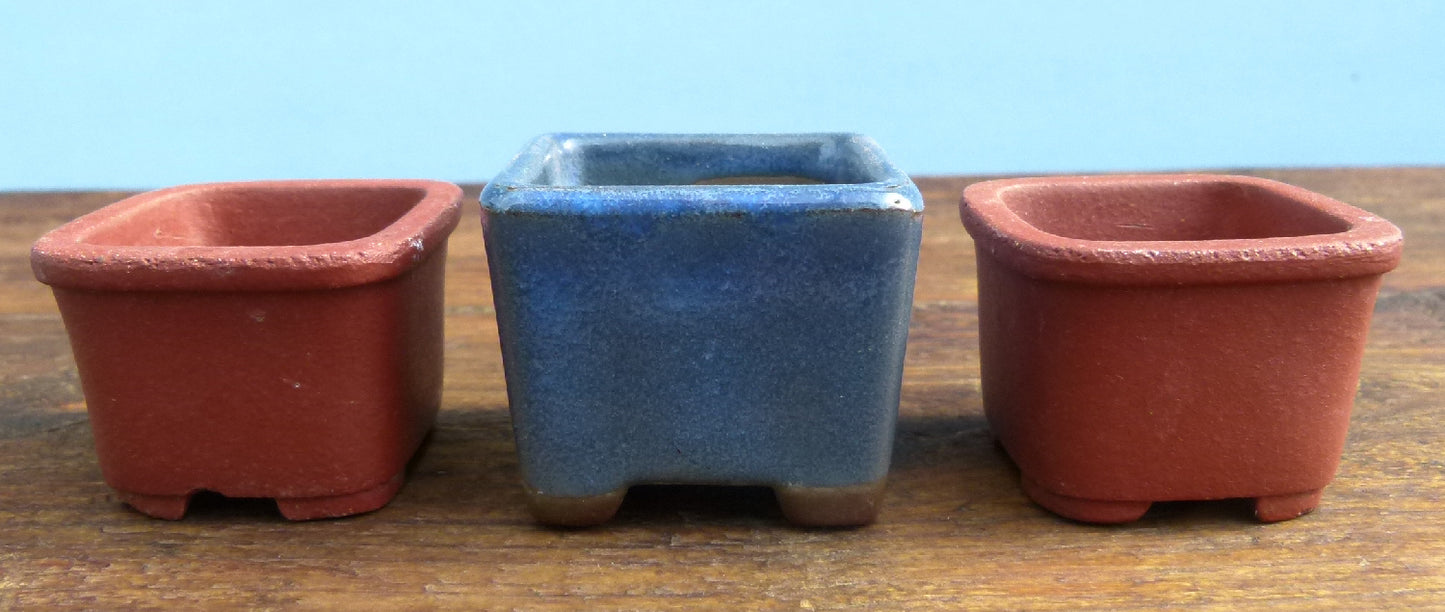 Miniature Bonsai Pots - Group of 3 Pots - CLEARANCE