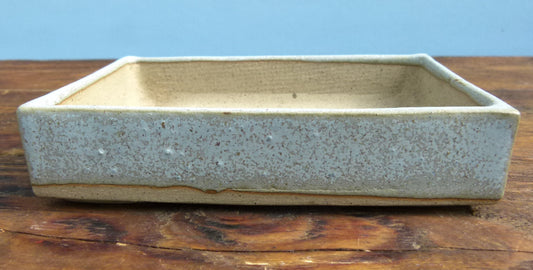 Handmade Rectangular Glazed Bonsai Pot 6"