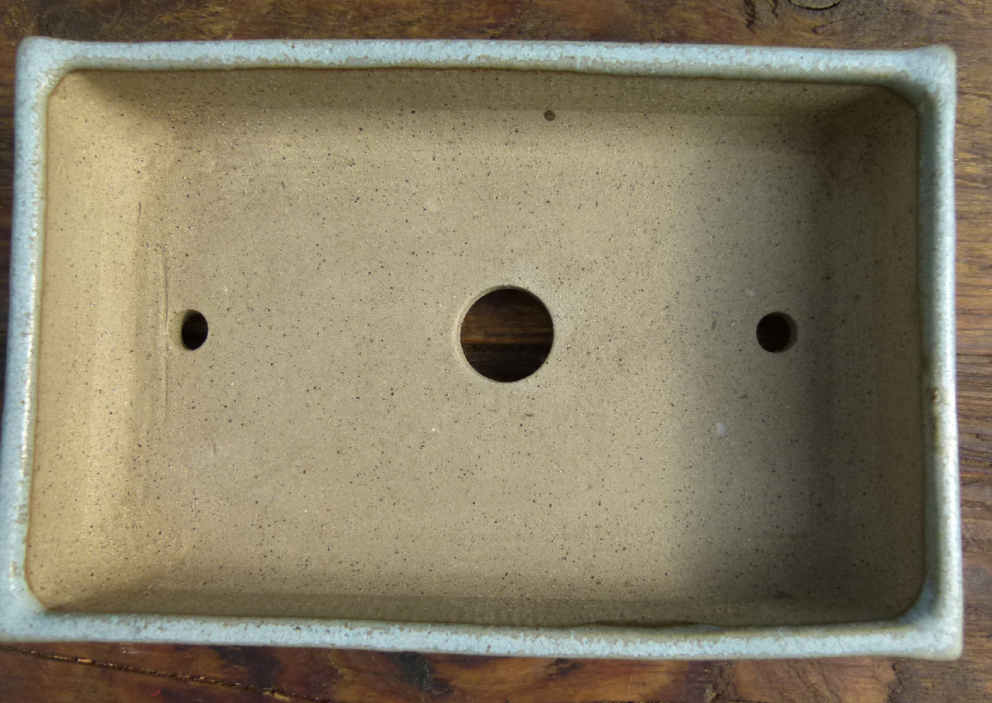 Handmade Rectangular Glazed Bonsai Pot 6"