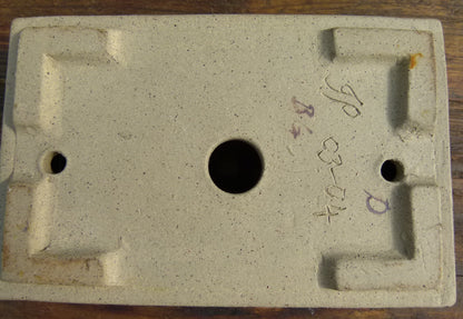 Handmade Rectangular Glazed Bonsai Pot 6"