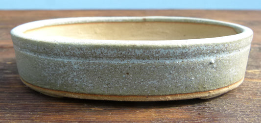 Handmade Oval Glazed Bonsai Pot  - 5"