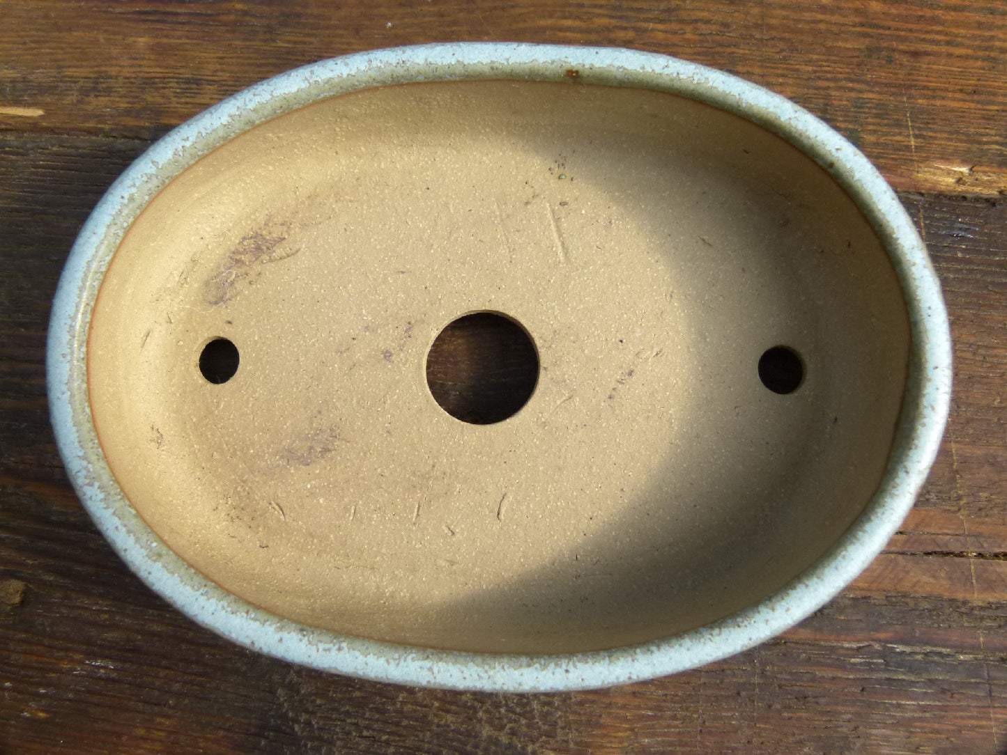 Handmade Oval Glazed Bonsai Pot  - 5"