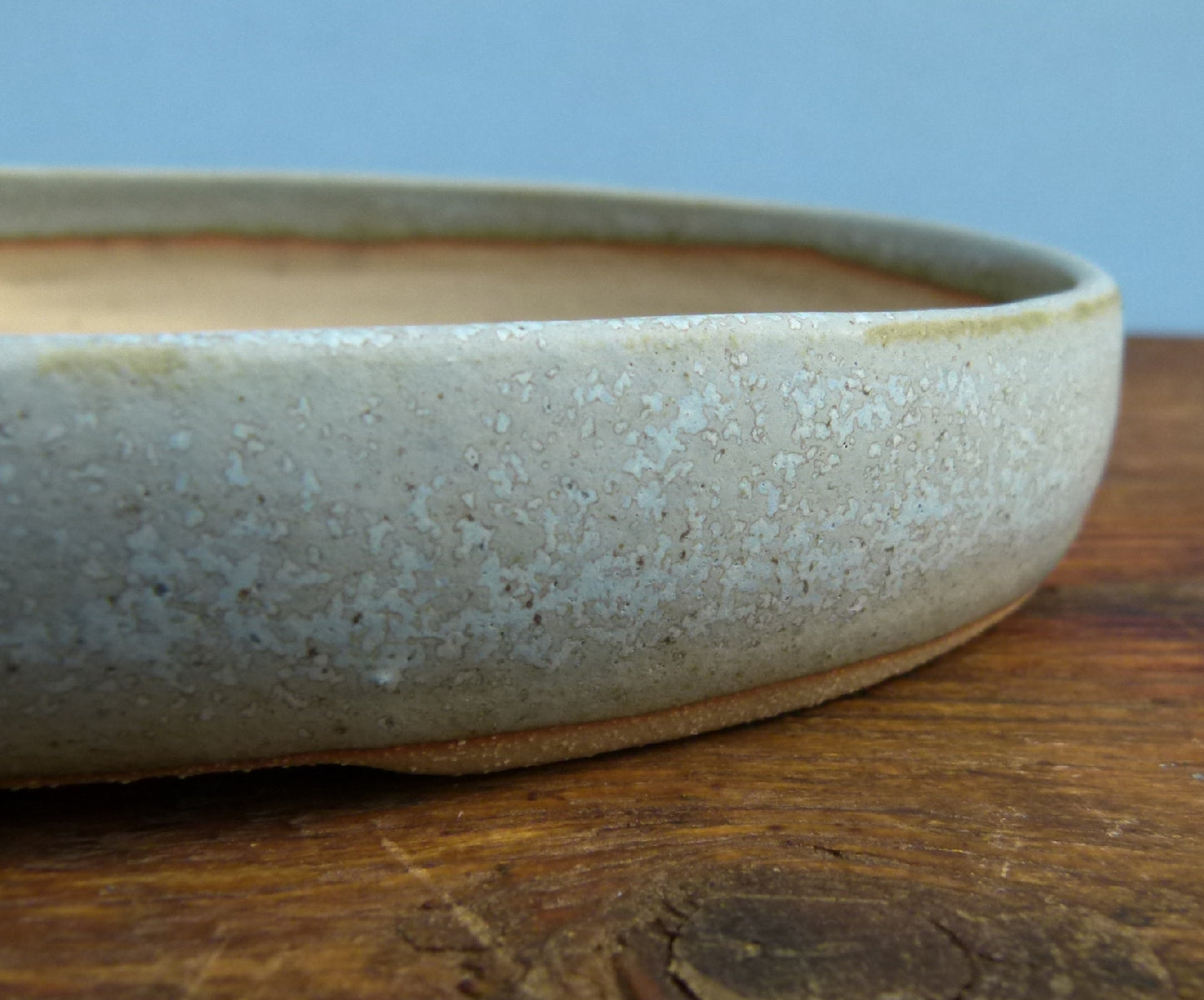 Handmade Oval Glazed Bonsai Pot  - 7"