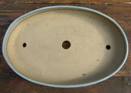 Handmade Oval Glazed Bonsai Pot  - 7"