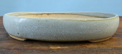 Handmade Oval Glazed Bonsai Pot  - 8"
