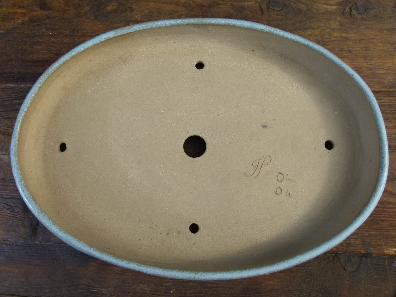 Handmade Oval Glazed Bonsai Pot  - 10"