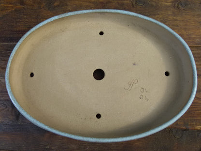 Handmade Oval Glazed Bonsai Pot  - 10"