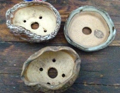 Glazed Informal Bonsai Pots x 3 - Used