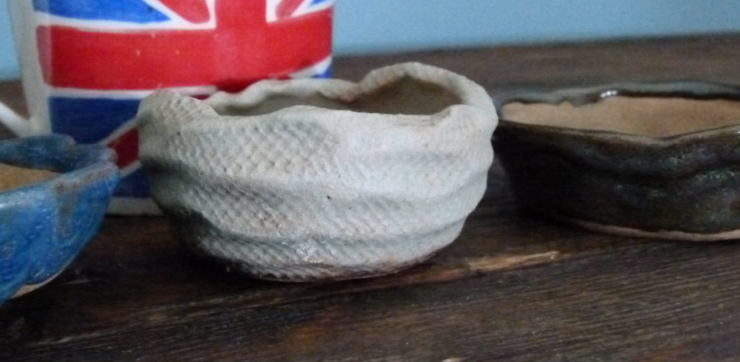 Glazed Small Bonsai Pots x 3 - Used