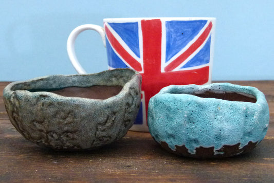 Glazed Informal Bonsai Pots x 2 - Walsall Studios - Used