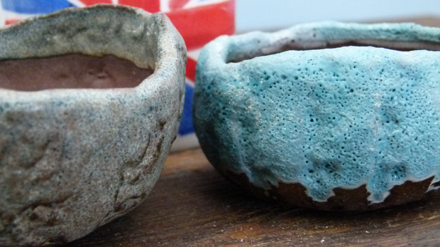 Glazed Informal Bonsai Pots x 2 - Walsall Studios - Used