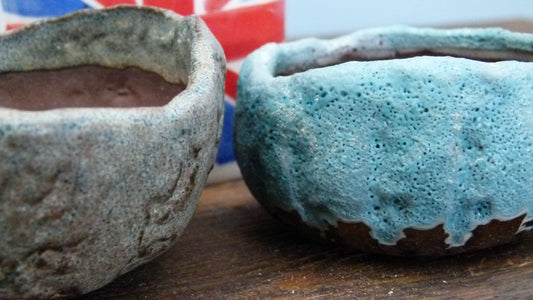 Glazed Informal Bonsai Pots x 2 - Walsall Studios - Used