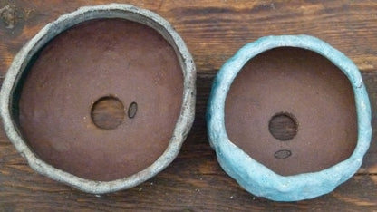 Glazed Informal Bonsai Pots x 2 - Walsall Studios - Used