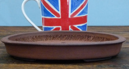 Shallow Oval Shohin Unglazed Bonsai Pot - Used