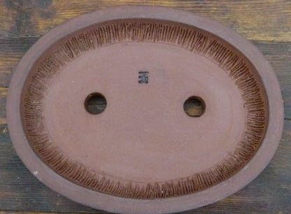 Shallow Oval Shohin Unglazed Bonsai Pot - Used