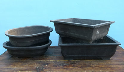 Previously Used Mica Plastic Bonsai Pots X 4 Used