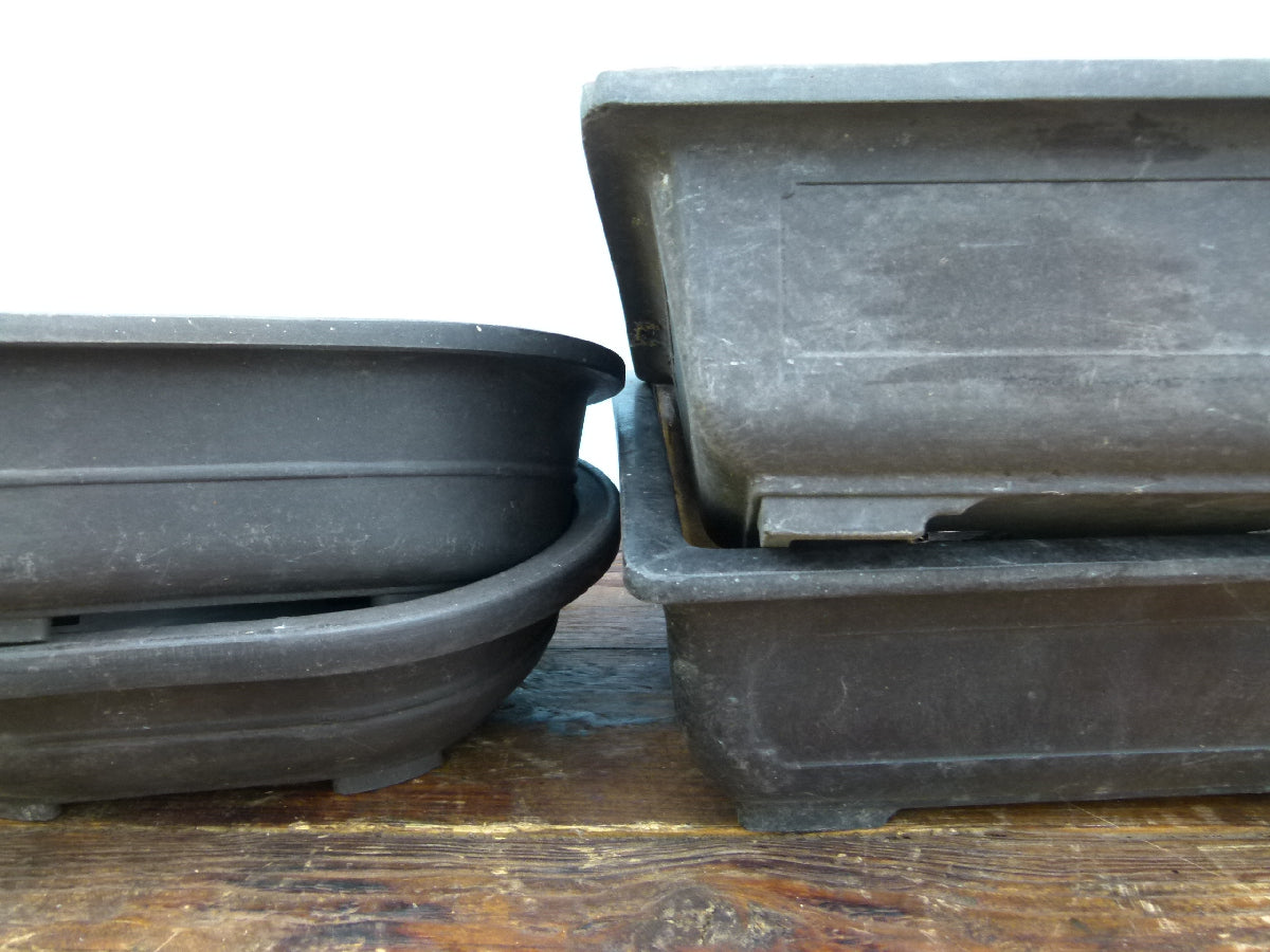 Previously Used Mica Plastic Bonsai Pots X 4 Used