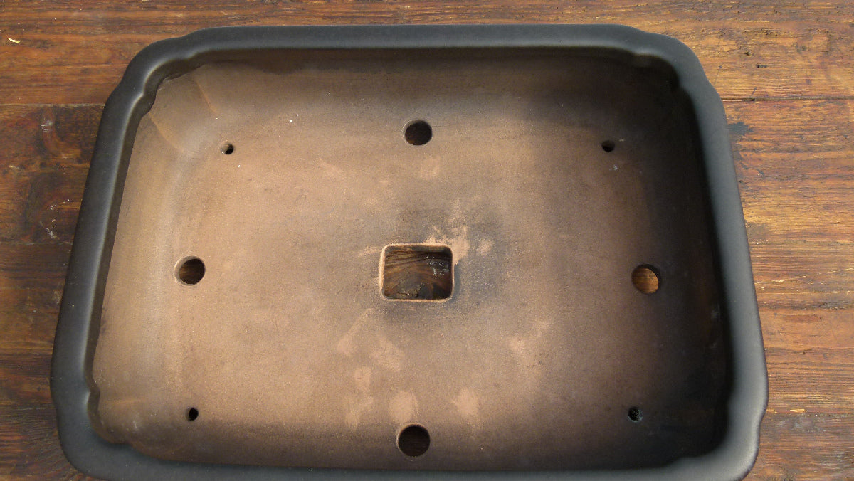 EXCEPTIONAL Rectangular Glazed Bonsai Pot by Master Zhu - 16"