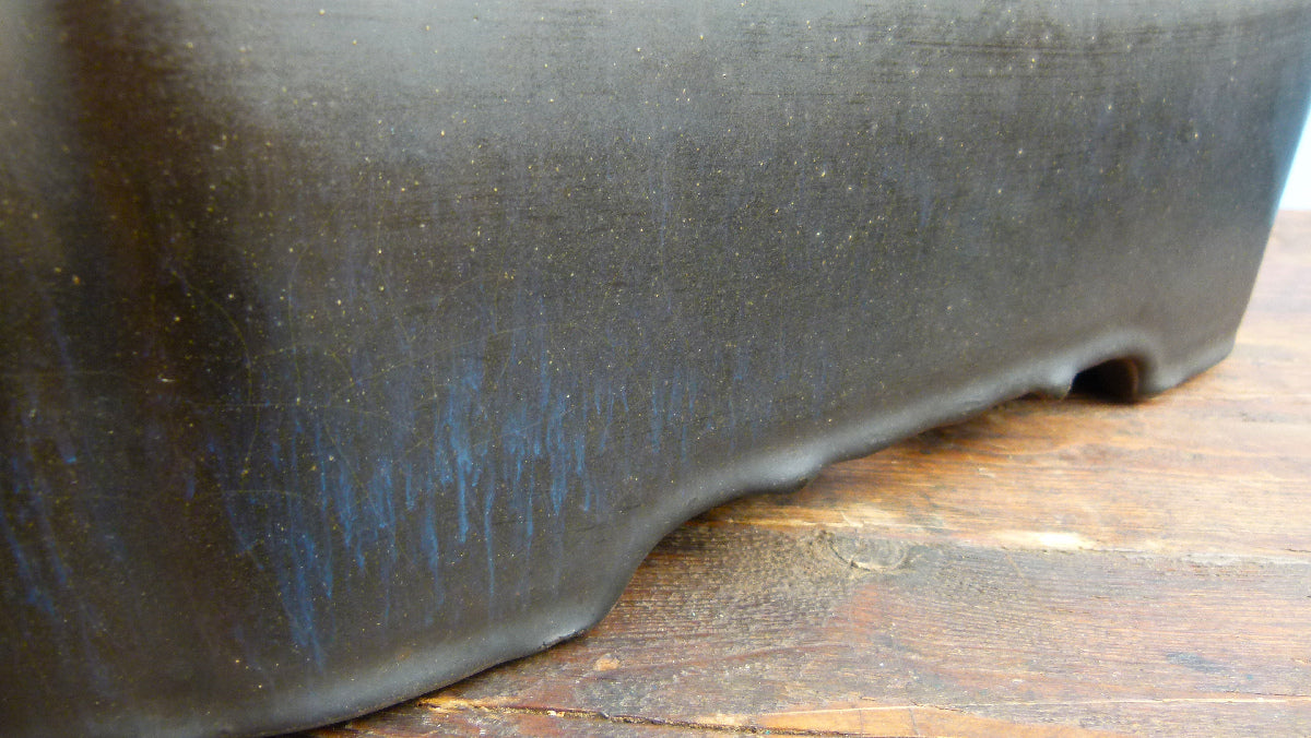 EXCEPTIONAL Rectangular Glazed Bonsai Pot by Master Zhu - 16"