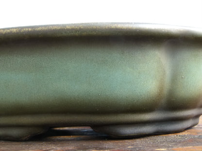 EXCEPTIONAL Oval Glazed Bonsai Pot by Master Zhu - 12"