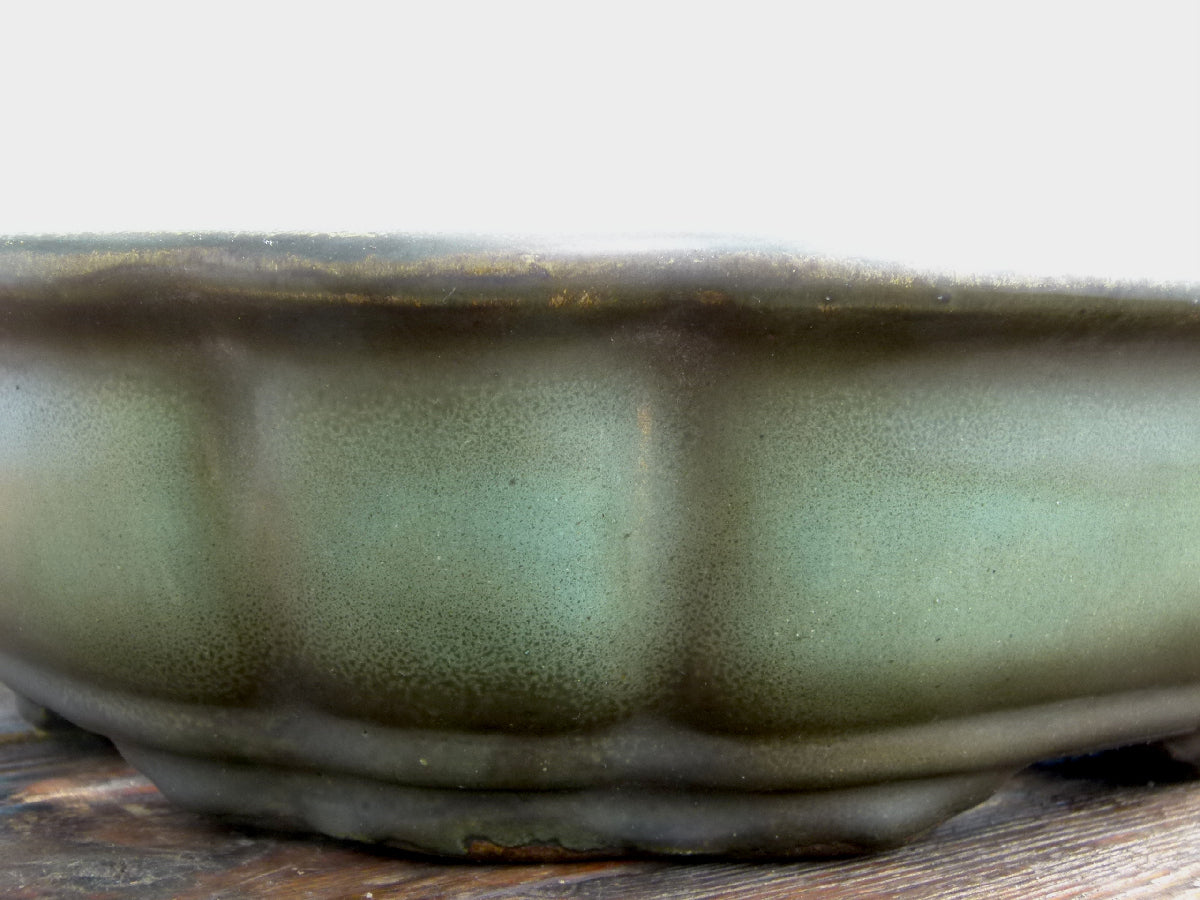 EXCEPTIONAL Oval Glazed Bonsai Pot by Master Zhu - 12"