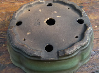 EXCEPTIONAL Oval Glazed Bonsai Pot by Master Zhu - 12"