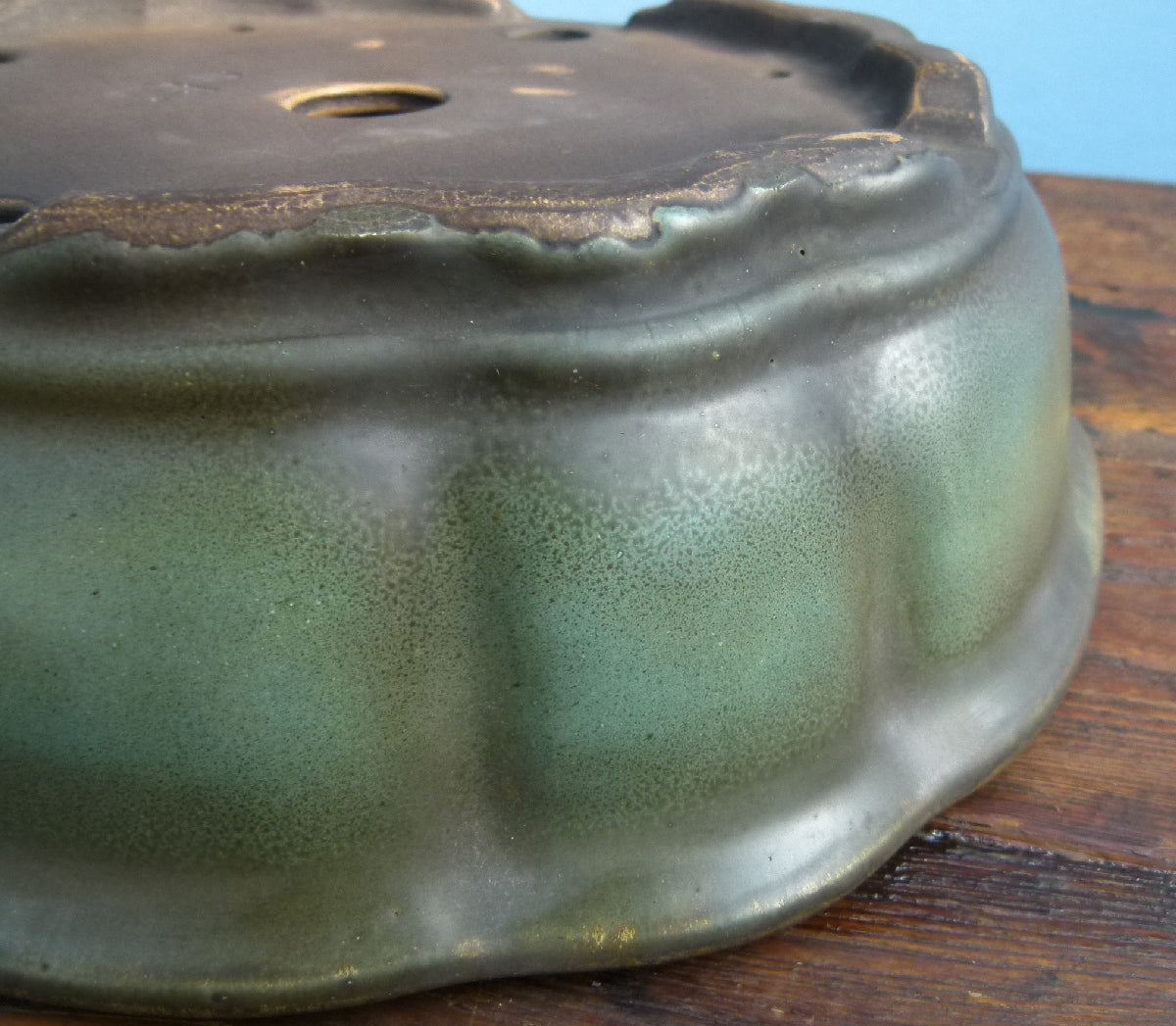 EXCEPTIONAL Oval Glazed Bonsai Pot by Master Zhu - 12"
