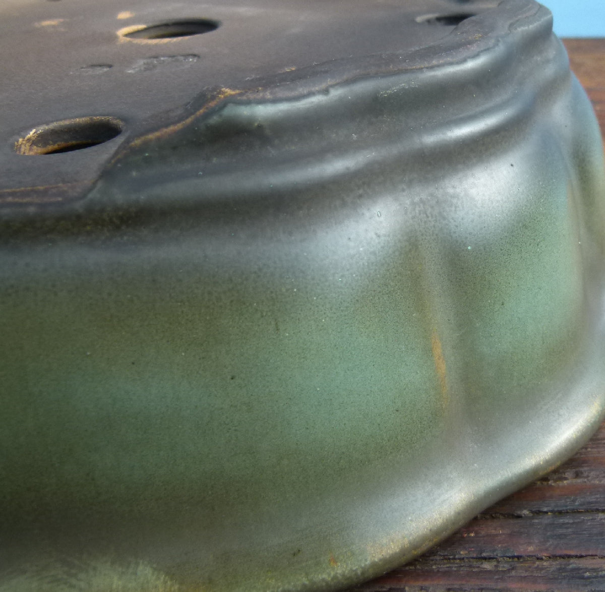 EXCEPTIONAL Oval Glazed Bonsai Pot by Master Zhu - 12"
