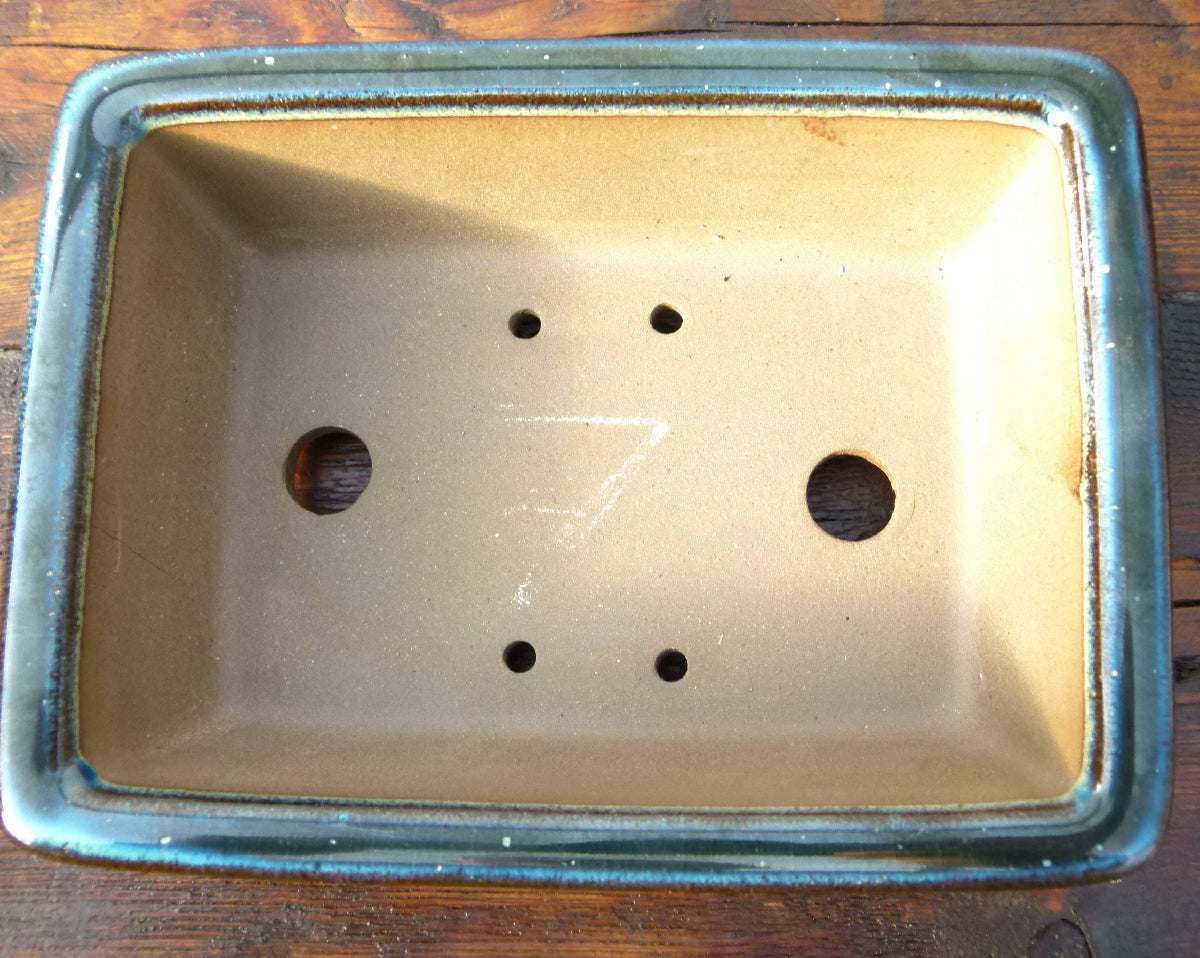 Rectangular Glazed Bonsai Pot 7" - Second