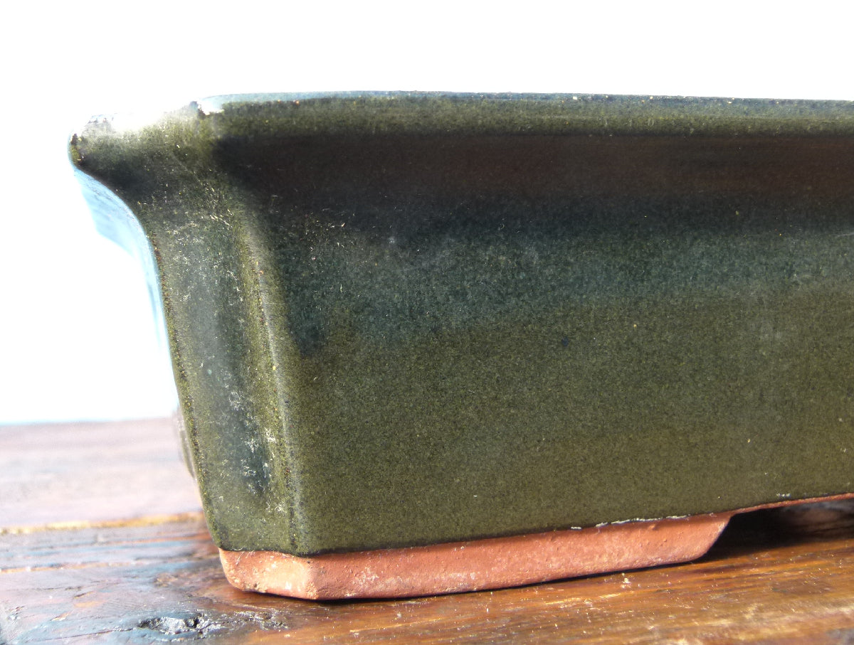 Rectangular Glazed Bonsai Pot 9" - USED