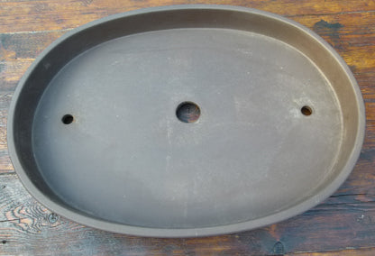 Japanese Oval Unglazed Bonsai Pot 18" - Used