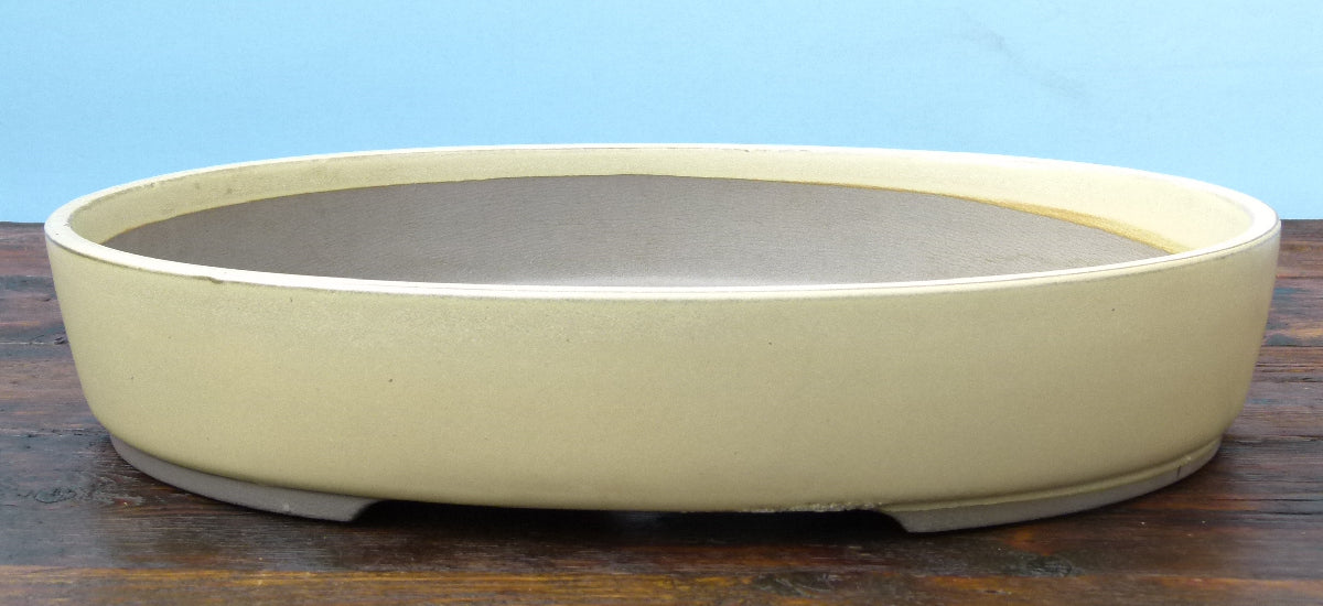Japanese Oval Glazed Bonsai Pot 16" - Used