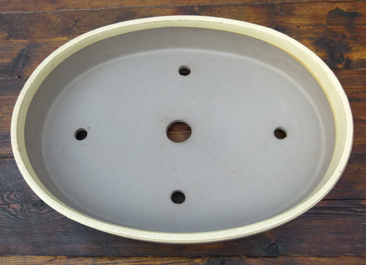 Japanese Oval Glazed Bonsai Pot 16" - Used