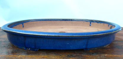 Shallow Oval Glazed Bonsai Pot - 19"- Used