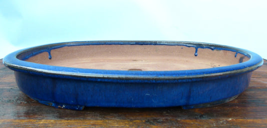 Shallow Oval Glazed Bonsai Pot - 19"- Used
