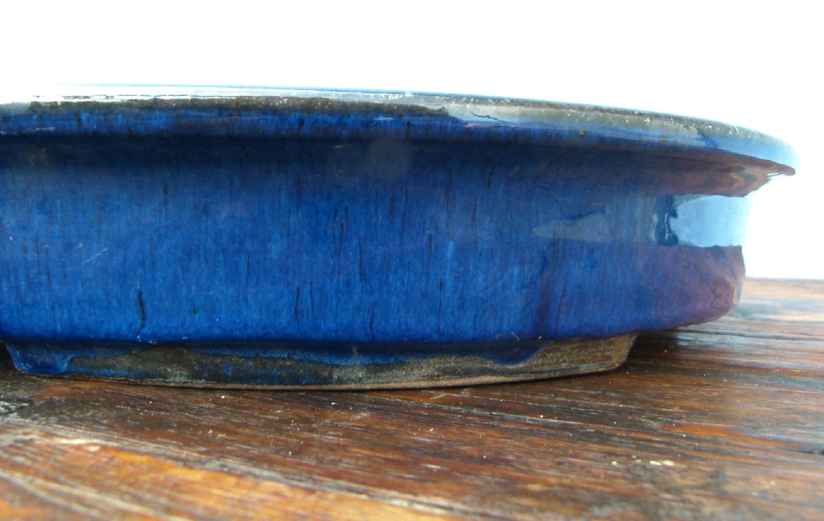 Shallow Oval Glazed Bonsai Pot - 19"- Used