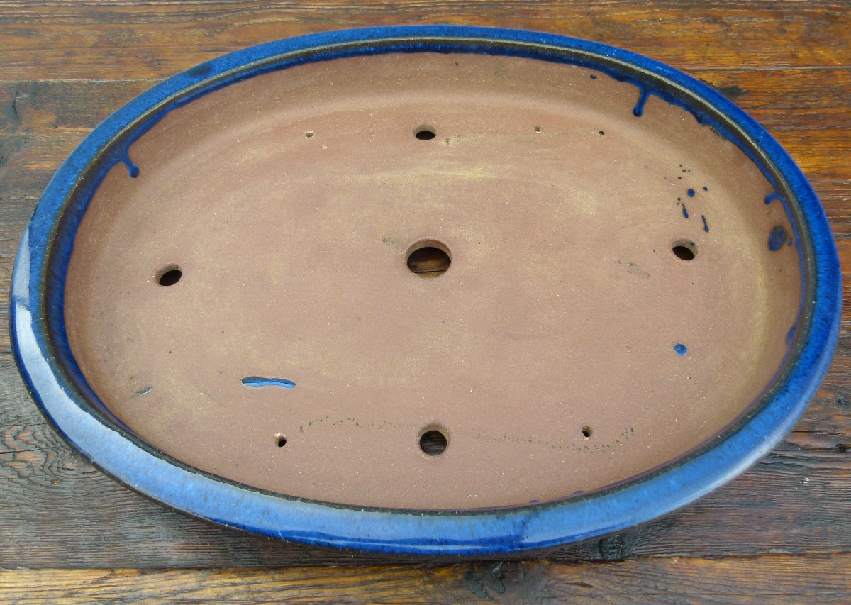 Shallow Oval Glazed Bonsai Pot - 19"- Used